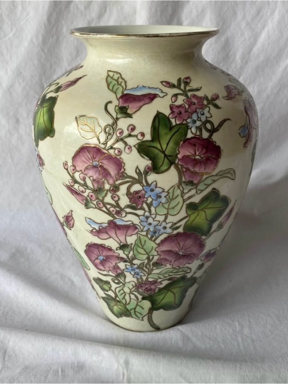 Toyo Jena Hall Chinoiserie Floral Ceramic Vase